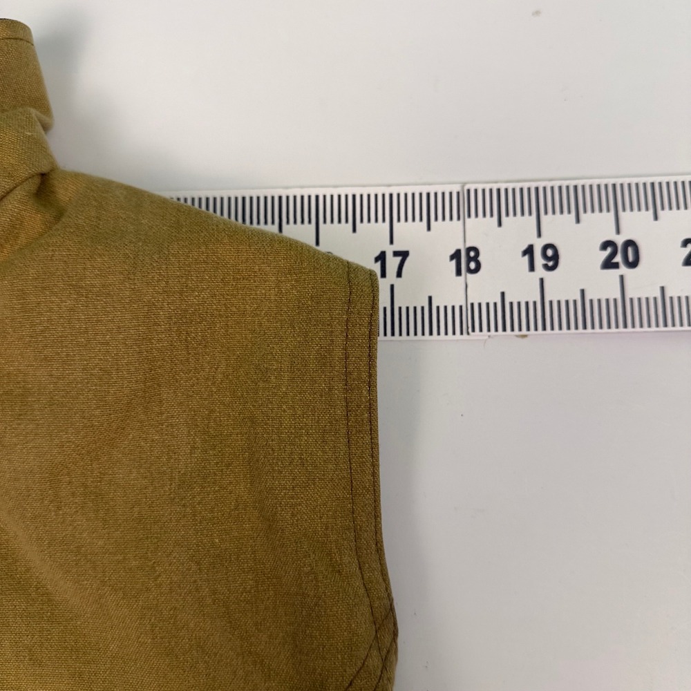 Outback Men's M Oilskin Canvas Waxed Vest Tan Black Workwear Lined Full Zip READ - Picture 6 of 14